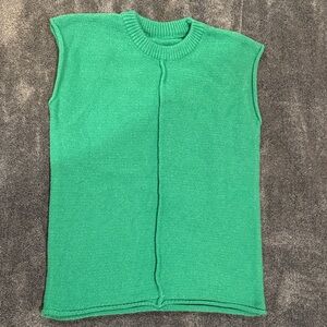 Sleeveless Knit Top in Bright Teal Green